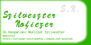 szilveszter noficzer business card